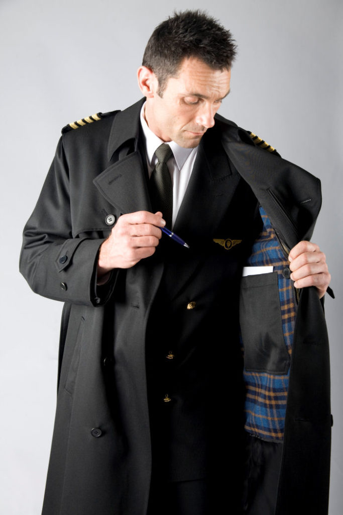 Mens Pilot Uniform Traditional Double Breasted Raincoat. - Armstrong Aviation Clothing