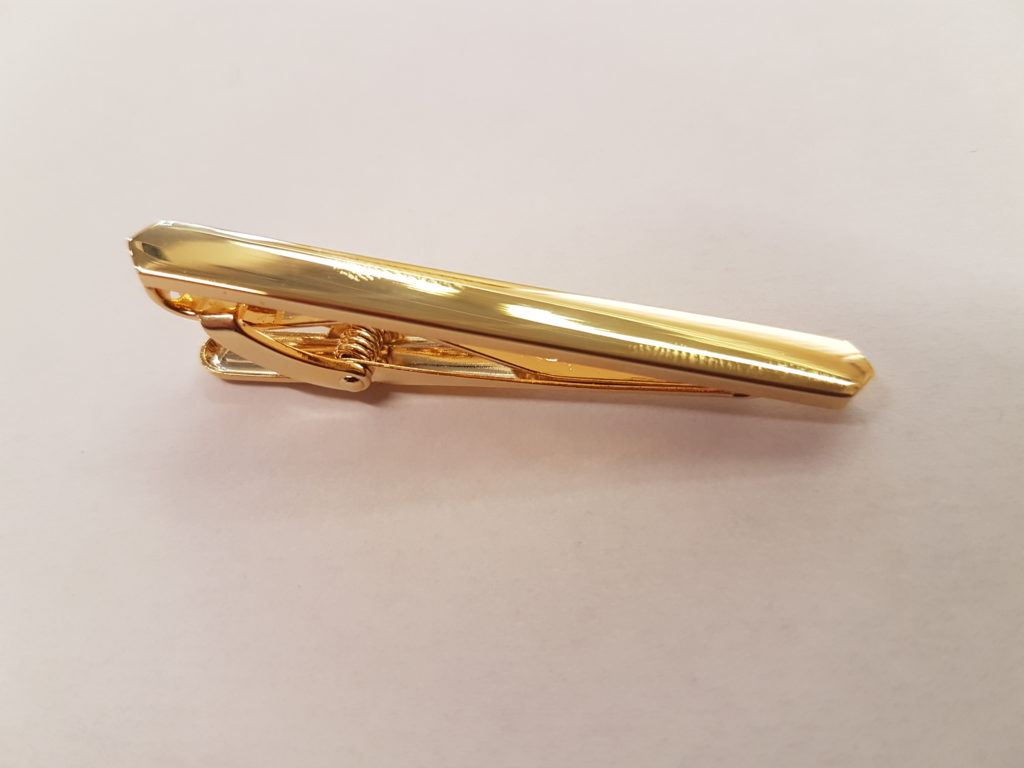 Gold plate round edge tie bar TB-C18 - Armstrong Aviation Clothing