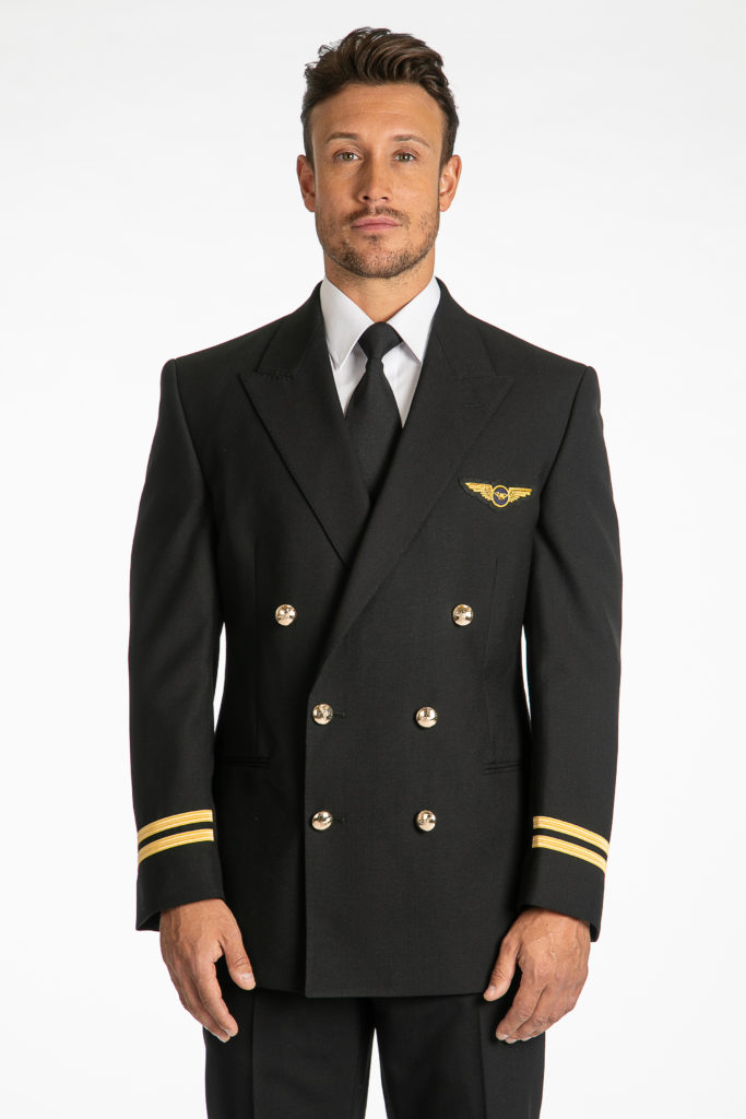 MEN'S PILOT UNIFORM DOUBLE BREASTED JACKET BLACK - Armstrong Aviation ...