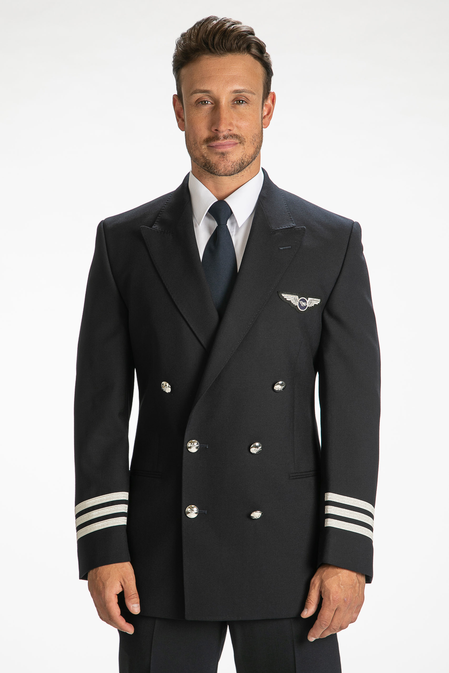 MEN'S PILOT UNIFORM DOUBLE BREASTED JACKET BLACK - Armstrong Aviation ...